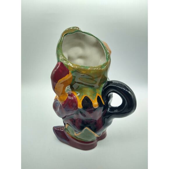 Vintage Staffordshire Jester Jug 7.25” Manor Pottery Toby Character - Picture 4 of 9